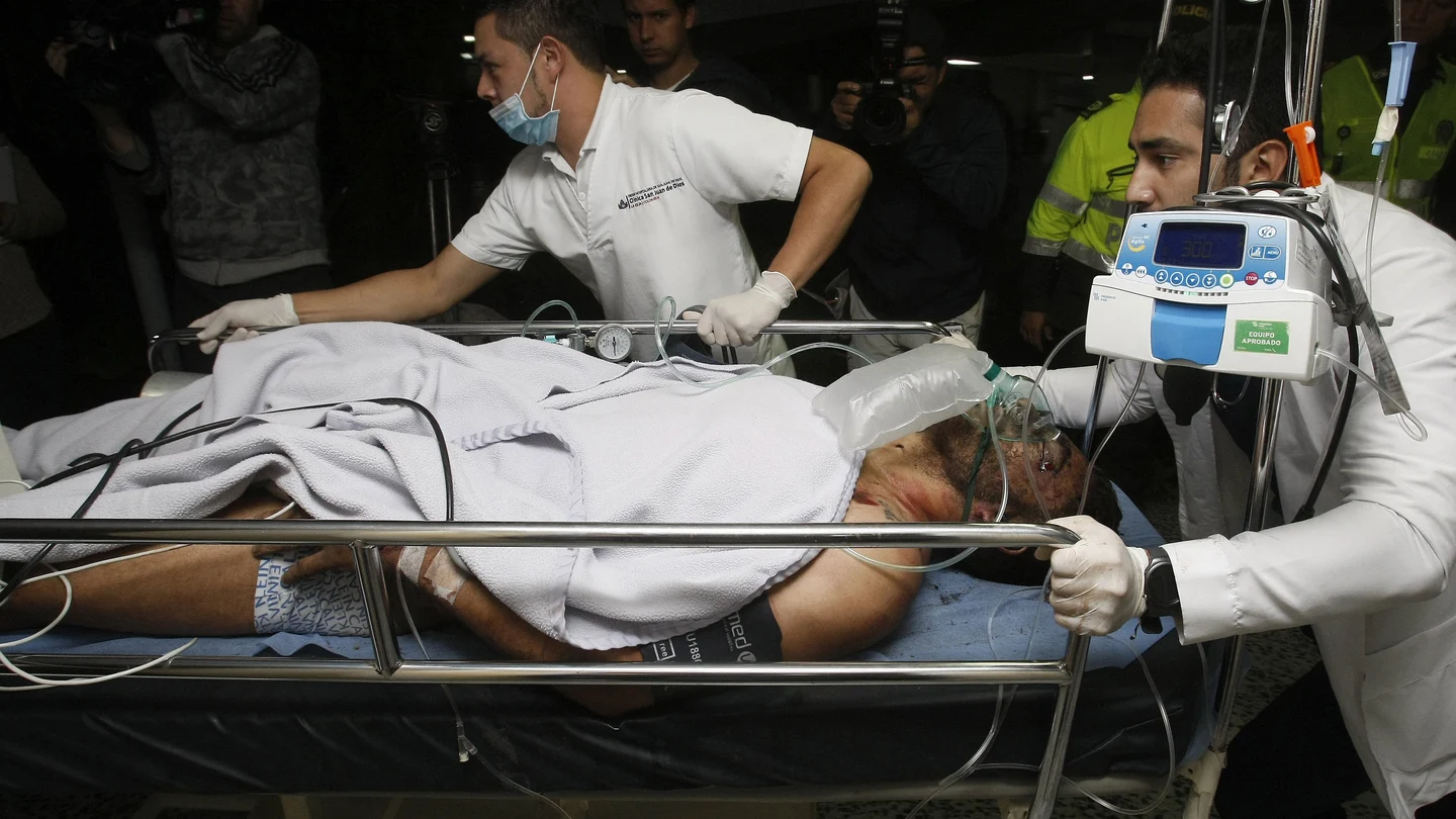 Alan Ruschel, a su llegada al hospital Alan Ruschel, a su llegada al hospital