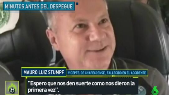 Imagenes previas la despegue del vuelo del Chapecoense