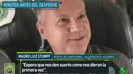 Imagenes previas la despegue del vuelo del Chapecoense Imagenes previas la despegue del vuelo del Chapecoense