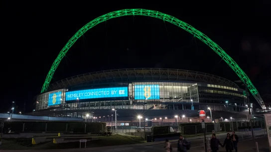 Wembley, iluminado con los colores del Chapecoense Wembley, iluminado con los colores del Chapecoense