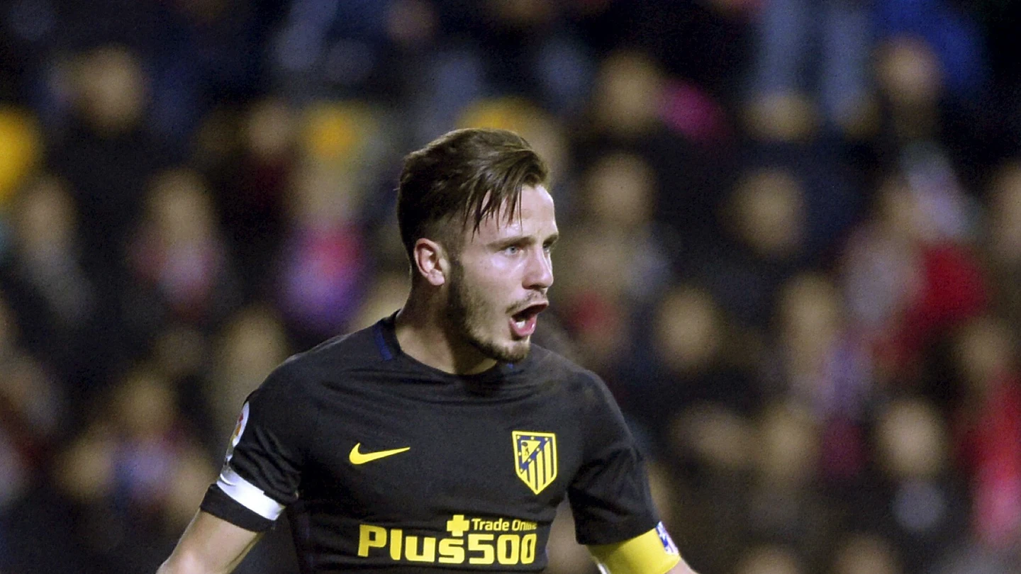 Saúl celebra su gol de penalti contra el Guijuelo Saúl celebra su gol de penalti contra el Guijuelo