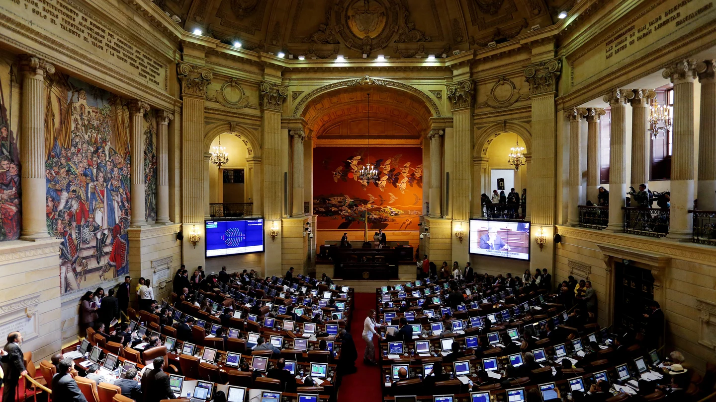 Vista general de una sesión en la Cámara de Representantes del Gobierno colombiano Vista general de una sesión en la Cámara de Representantes del Gobierno colombiano