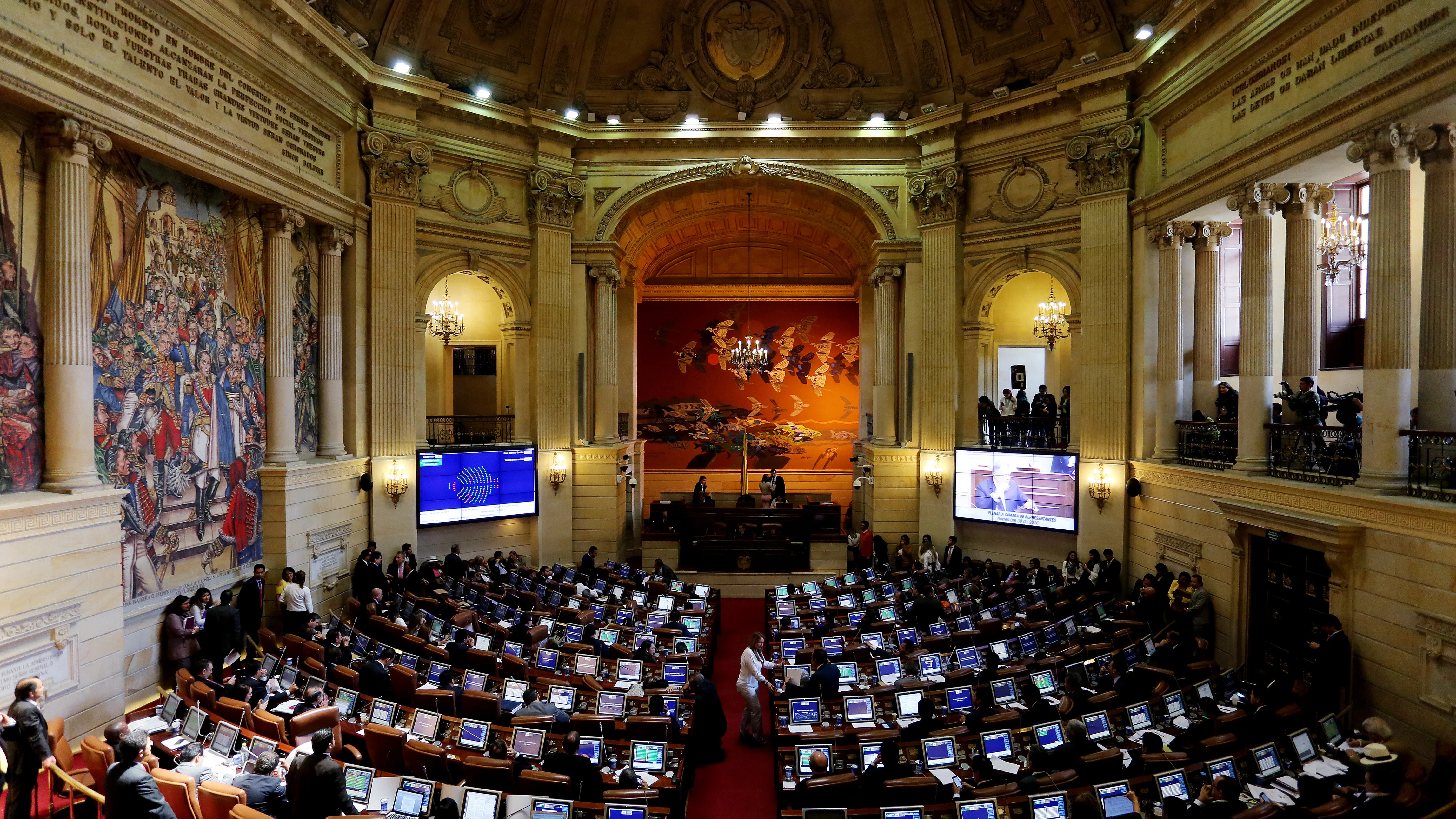 Vista general de una sesión en la Cámara de Representantes del Gobierno colombiano