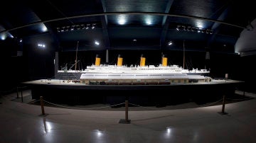 Maqueta del Titanic, la más grande realizada hasta ahora, de 12 metros de largo, en una exposición