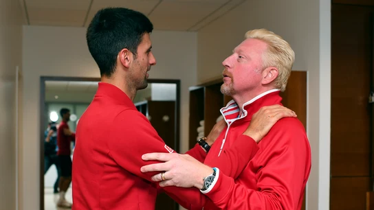 Djokovic y Becker, antes de un partido Djokovic y Becker, antes de un partido