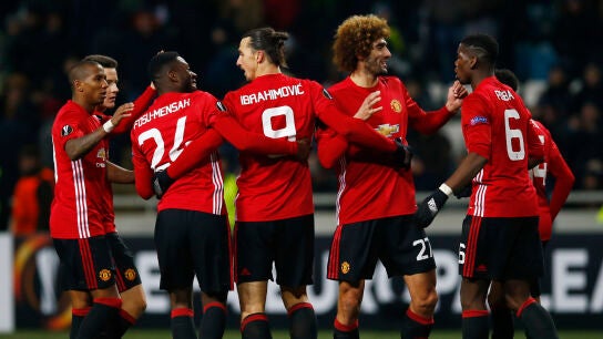 El United celebrando un gol