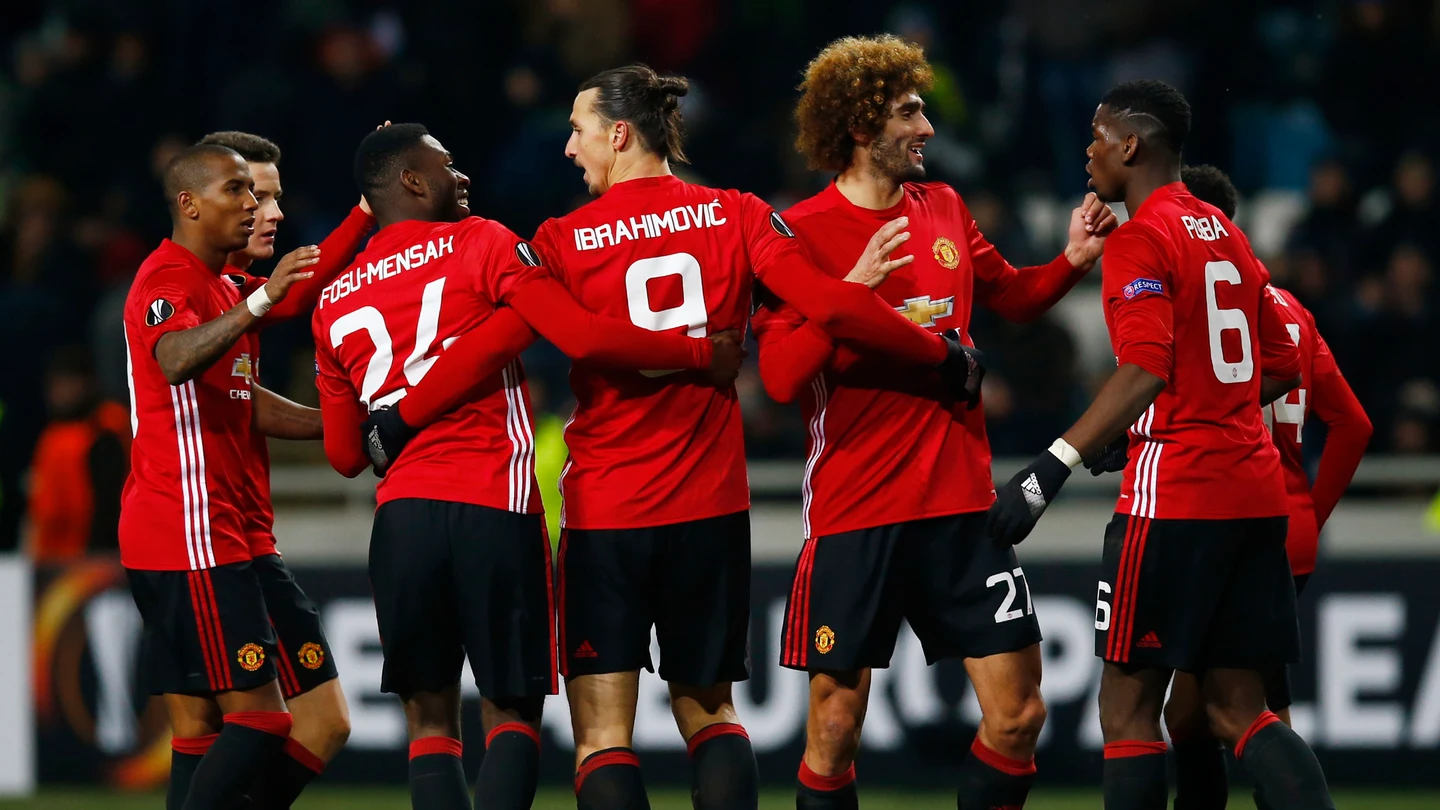 El United celebrando un gol El United celebrando un gol