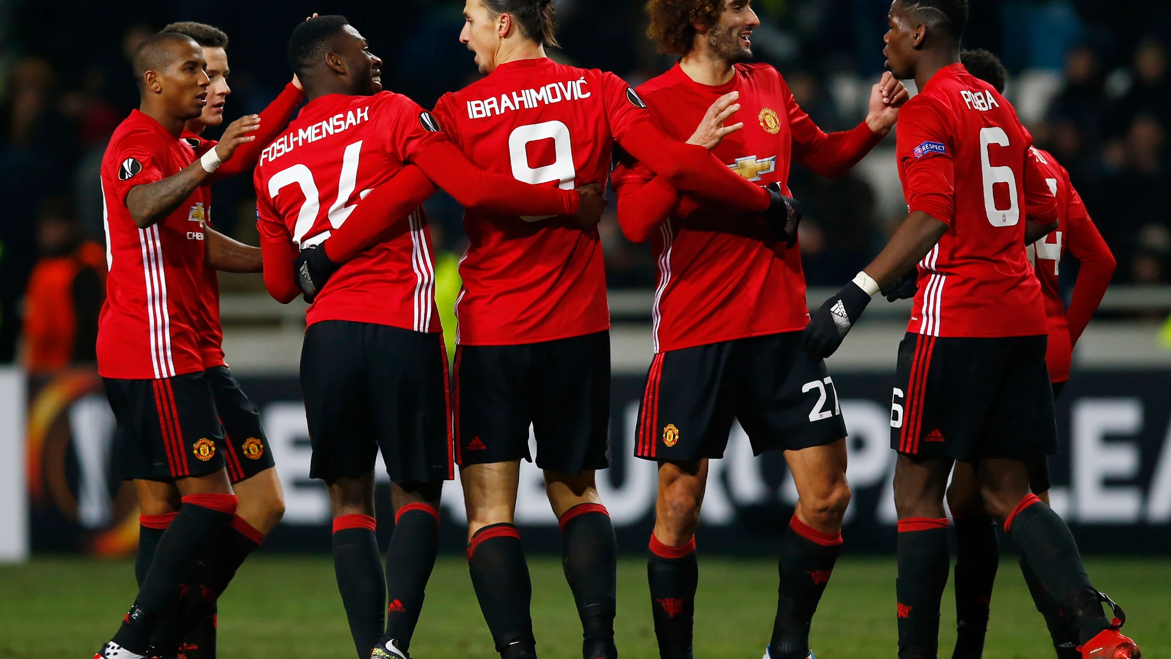 El United celebrando un gol