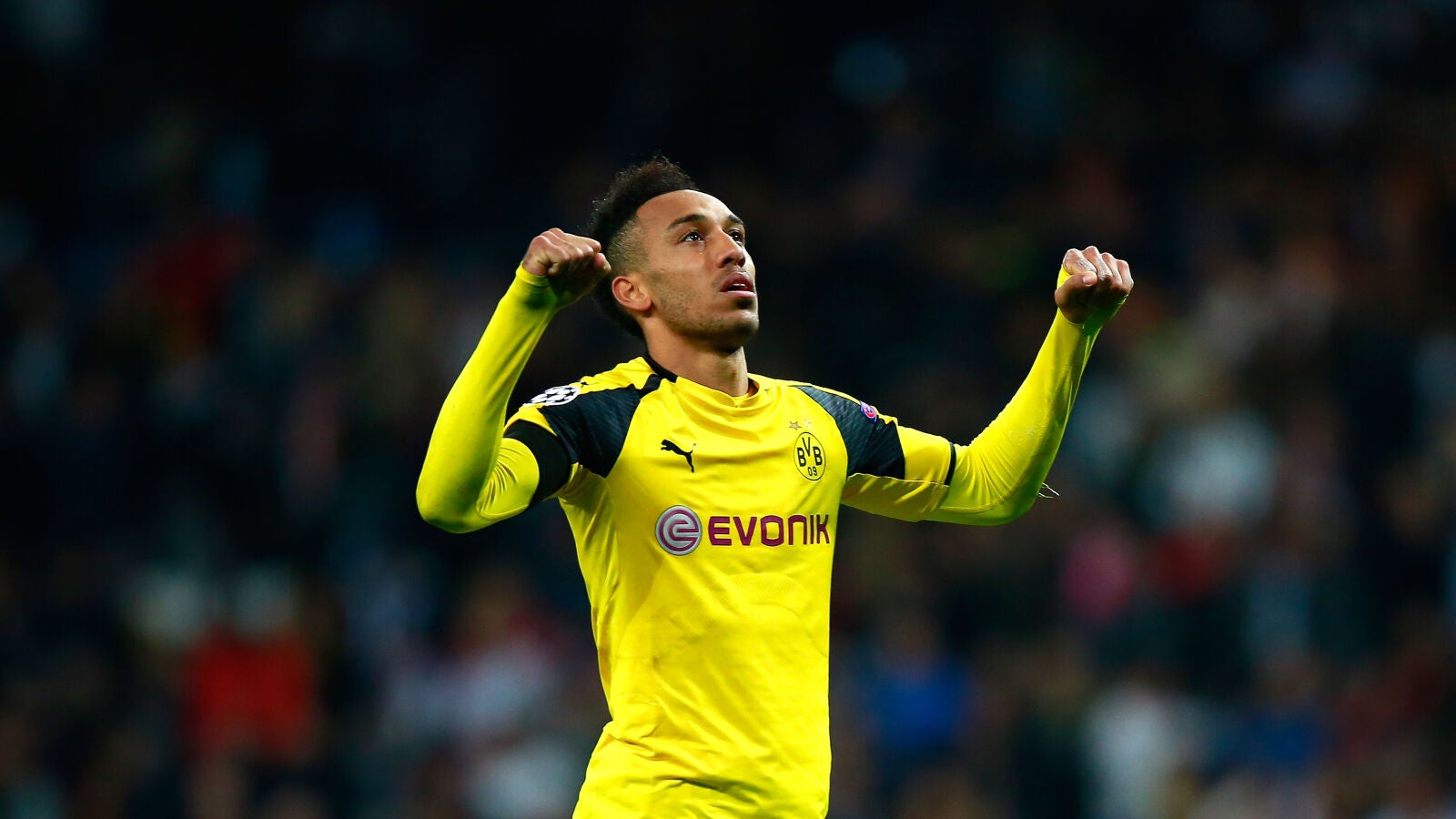 Aubameyang celebra un gol con el Dortmund