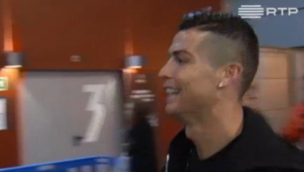 Cristiano Ronaldo, en zona mixta