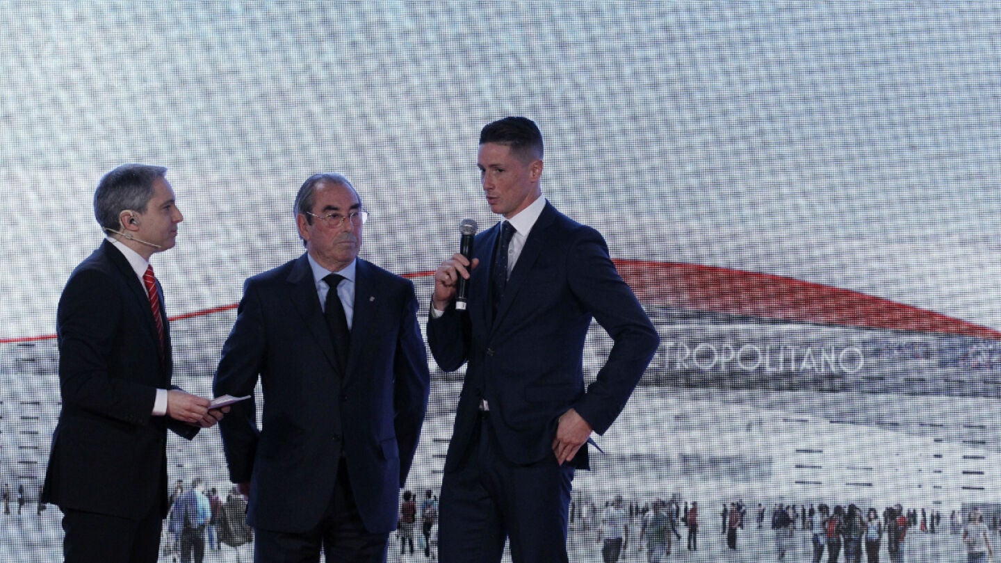 Fernando Torres, en la presentaci&oacute;n del Wanda Metropolitano