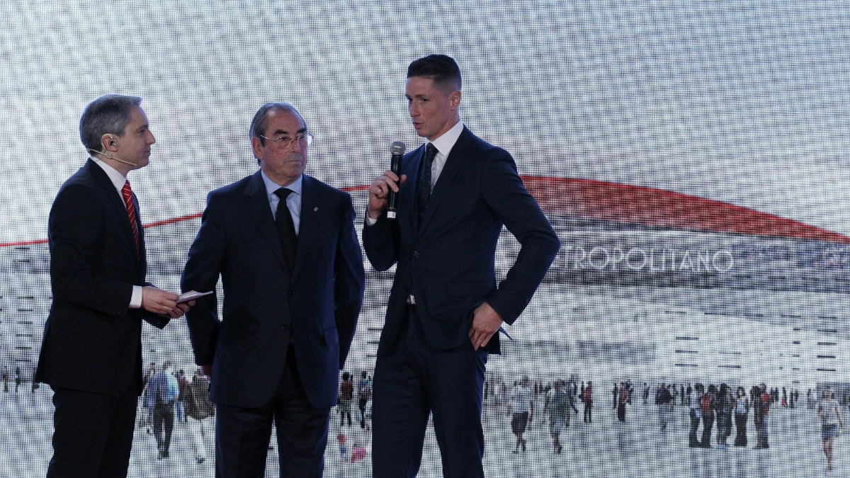 Fernando Torres, en la presentación del Wanda Metropolitano