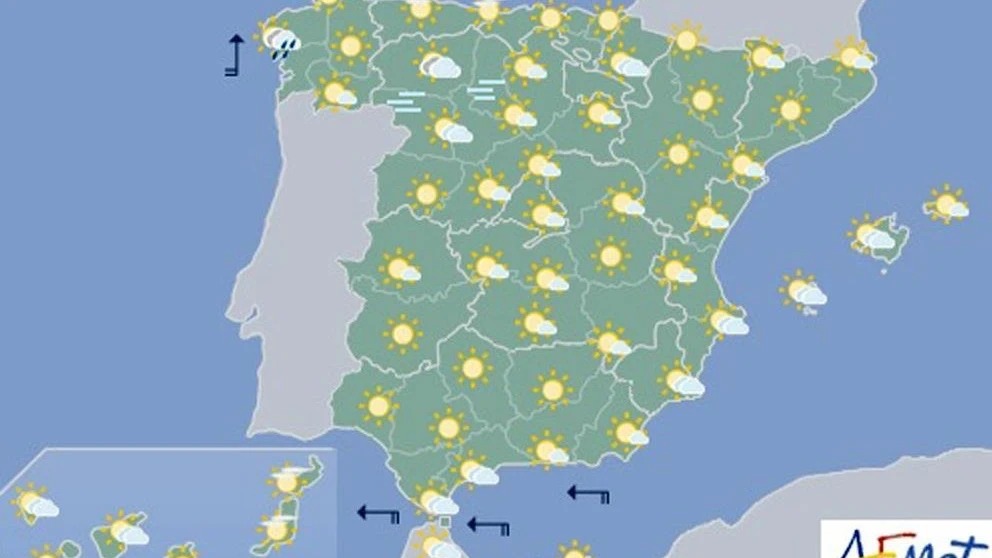 Mapa significativo elaborado por la Agencia Estatal de Meteorología (AEMET) válido para el 10/12/2016