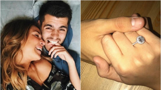 &Aacute;lvaro Morata y Alice Campello