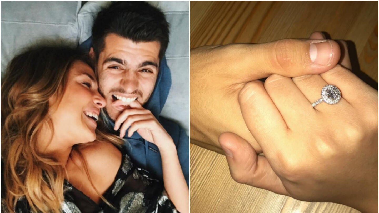 &Aacute;lvaro Morata y Alice Campello