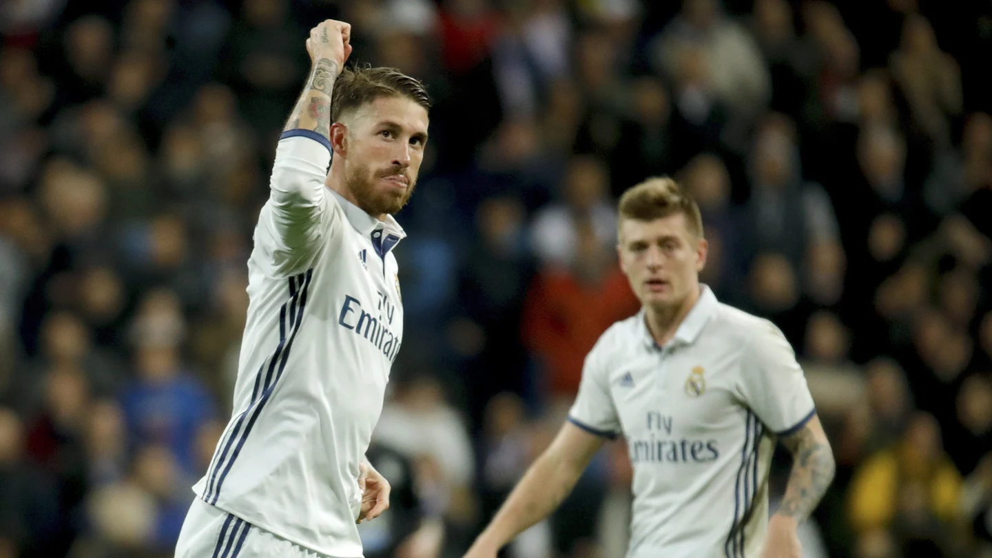 Sergio Ramos celebrando su gol frente al Deportivo Sergio Ramos celebrando su gol frente al Deportivo