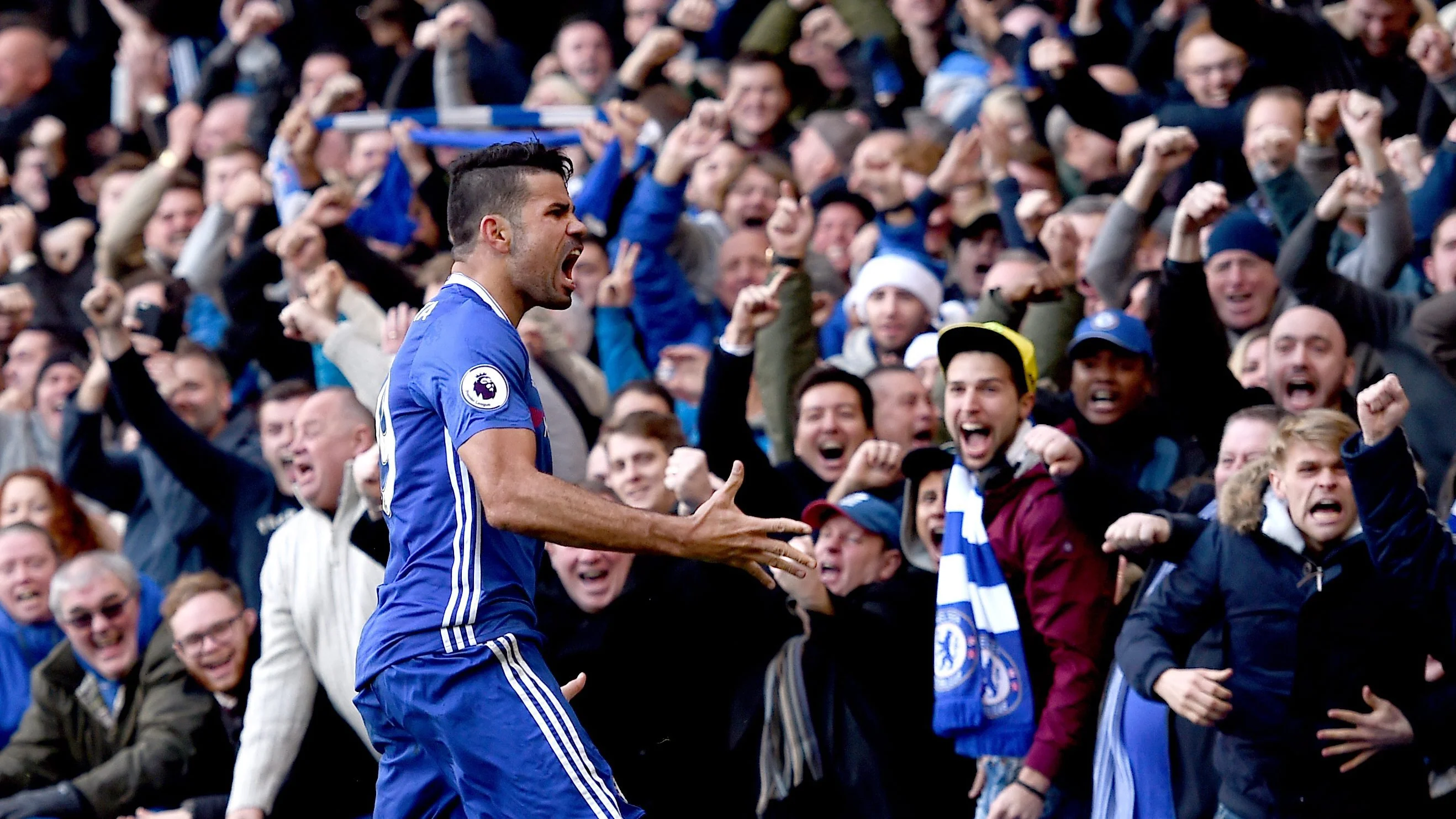 Diego Costa celebrando su gol frente al West Brom