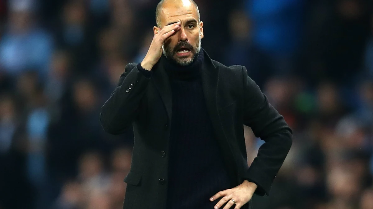 Pep Guardiola, en un partido del City