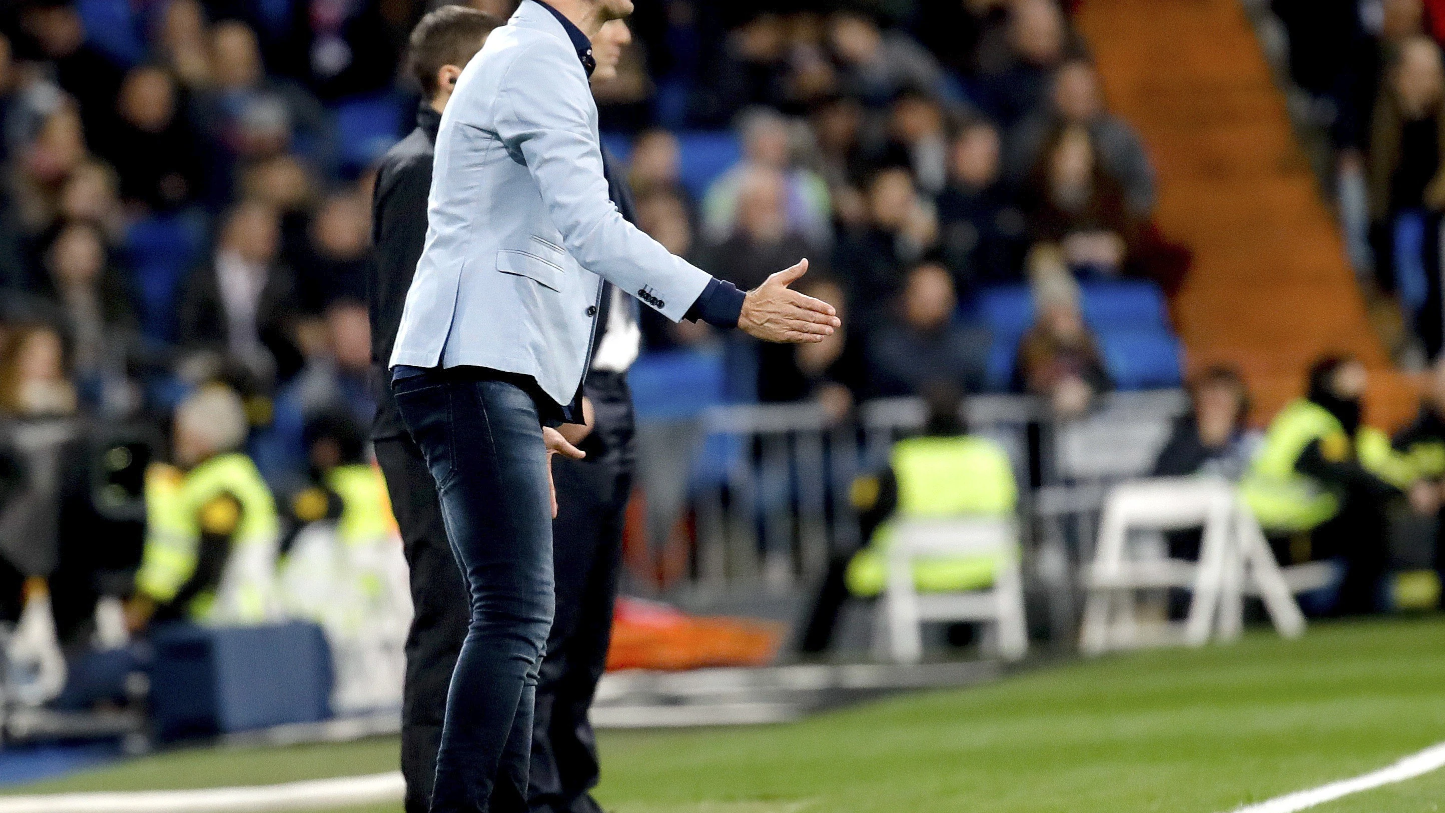 Gaizka Garitano, en la banda del Santiago Bernabéu