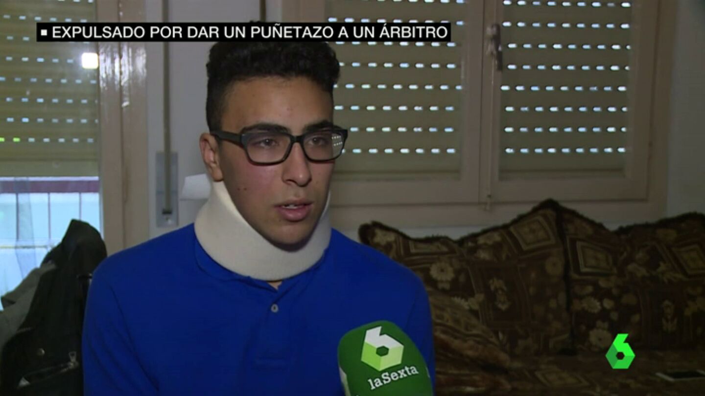 Frame 11.067919 de: Fahd Abbou, el &aacute;rbitro agredido en Zaragoza: "Me qued&eacute; sorprendido y cuando ca&iacute; al suelo no supe lo que pasaba"