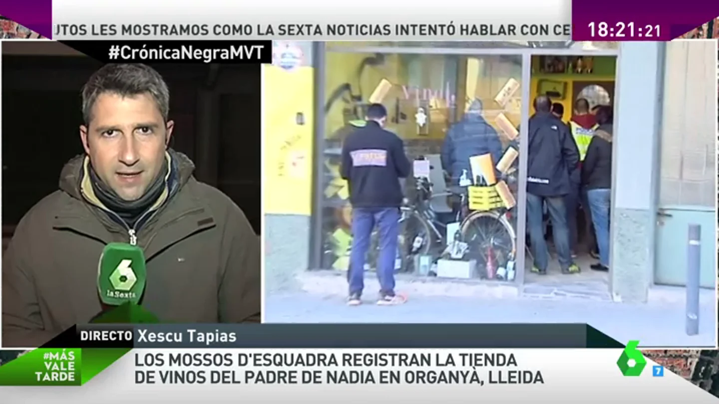 Frame 5.145364 de: Los Mossos d'Esquadra registran la tienda de vinos del padre de Nadia en Lleida Frame 5.145364 de: Los Mossos d'Esquadra registran la tienda de vinos del padre de Nadia en Lleida