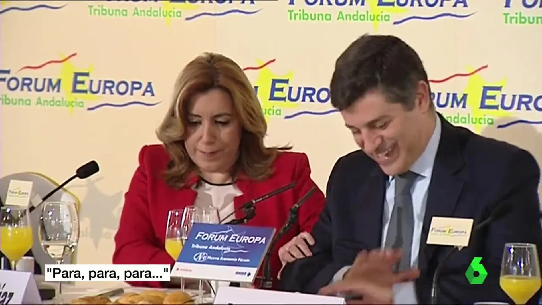 Susana Díaz junto al ministro de Economía de Portugal