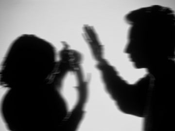 Recreación de una escena de violencia machista Recreación de una escena de violencia machista