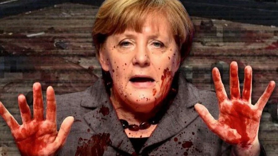 La ultraderecha difunde la imagen de Merkel con las manos ensangrentadas