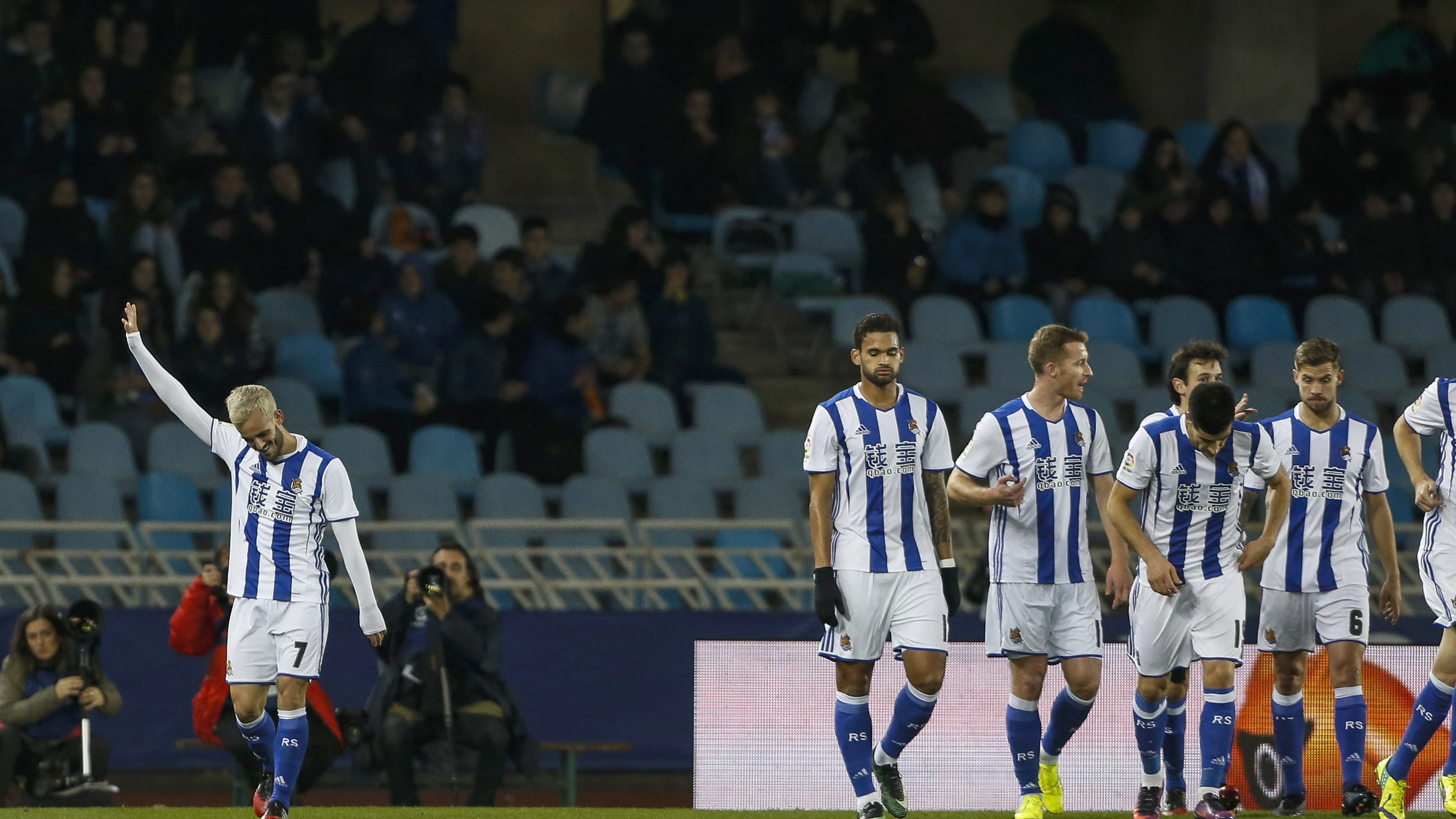 Juanmi Jiménez celebra su gol contra el Valladolid