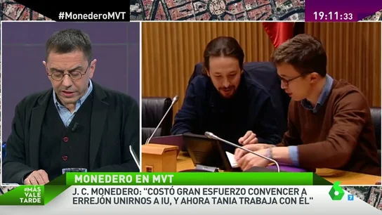 Frame 30.952943 de: Juan Carlos Monedero, a Errejón: "Cuando pierde tu proyecto político tienes que irte" Frame 30.952943 de: Juan Carlos Monedero, a Errejón: "Cuando pierde tu proyecto político tienes que irte"