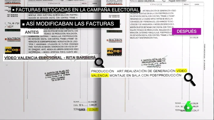 Facturas manipuladas del PP