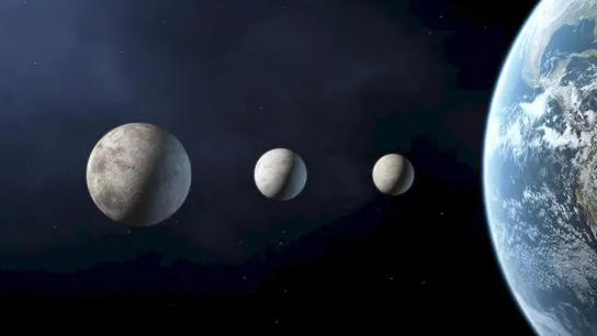 Xena, Charon y Ceres, con el planeta Tierra a su derecha Xena, Charon y Ceres, con el planeta Tierra a su derecha