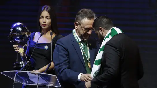 El presidente del Chapecoense recoge el trofeo de campeón de Copa Sudamericana El presidente del Chapecoense recoge el trofeo de campeón de Copa Sudamericana