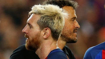 Luis Enrique, con Messi