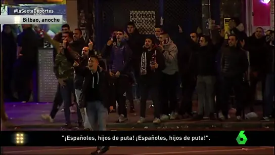 Aficionados del Athletic cargan contra aficionados del Racing Aficionados del Athletic cargan contra aficionados del Racing