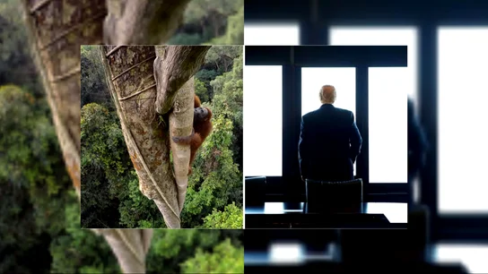 Un primate VS Donald Trump en el duelo de imágenes National Geographic-Reuters Un primate VS Donald Trump en el duelo de imágenes National Geographic-Reuters