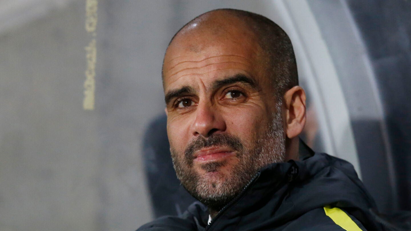 Pep Guardiola, durante un partido con el City