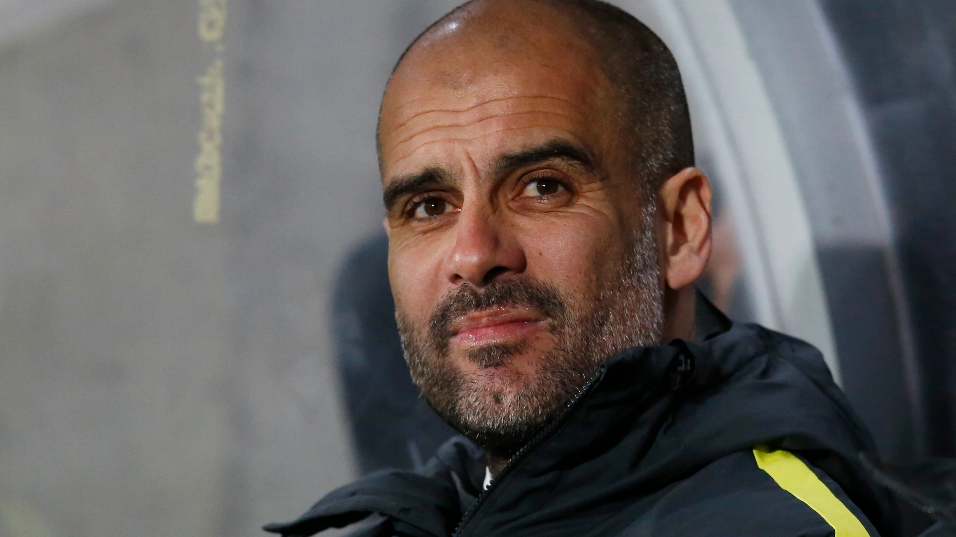 Pep Guardiola, durante un partido con el City