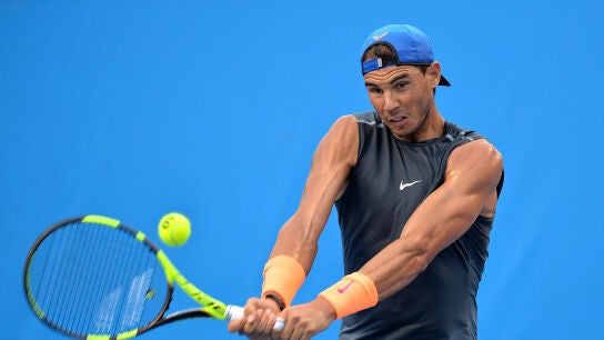 Rafael Nadal en un entreno