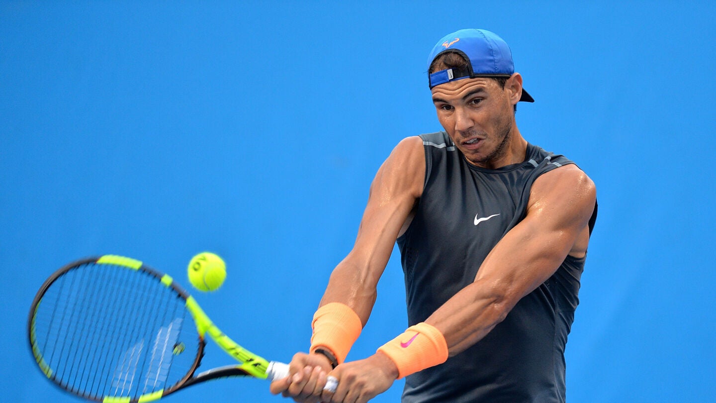 Rafael Nadal en un entreno