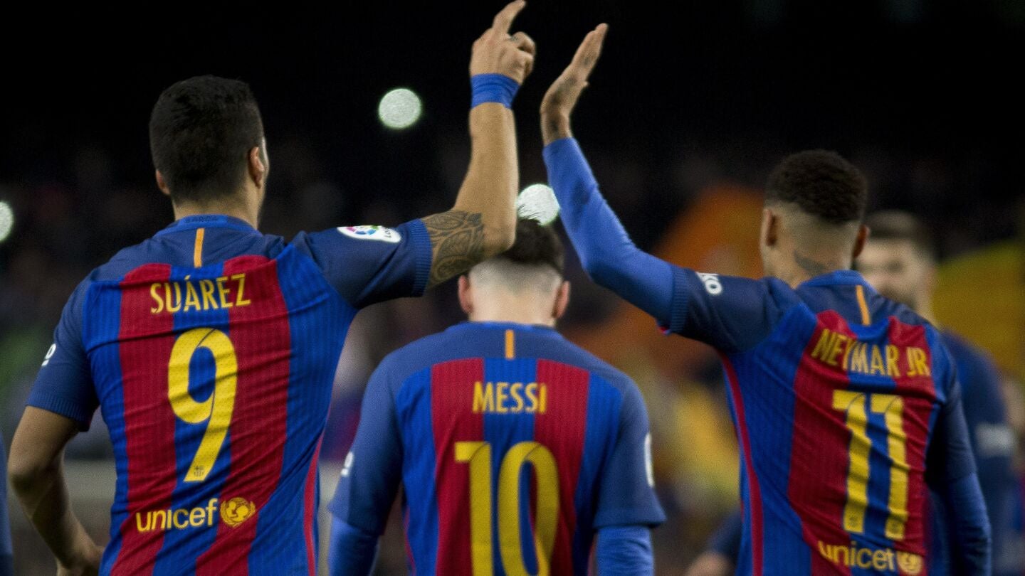 Luis Su&aacute;rez, Leo Messi y Neymar 
