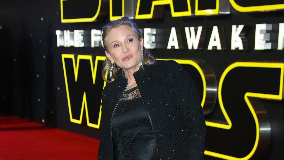 Carrie Fisher en el estreno de 'Star Wars: El Despertar de la Fuerza'