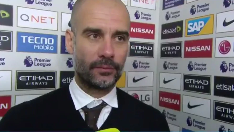 Guardiola, durante la entrevista con la BBC