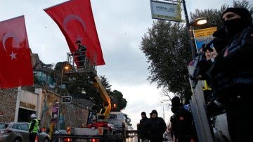 Dispositivo policial en las calles de Estambul