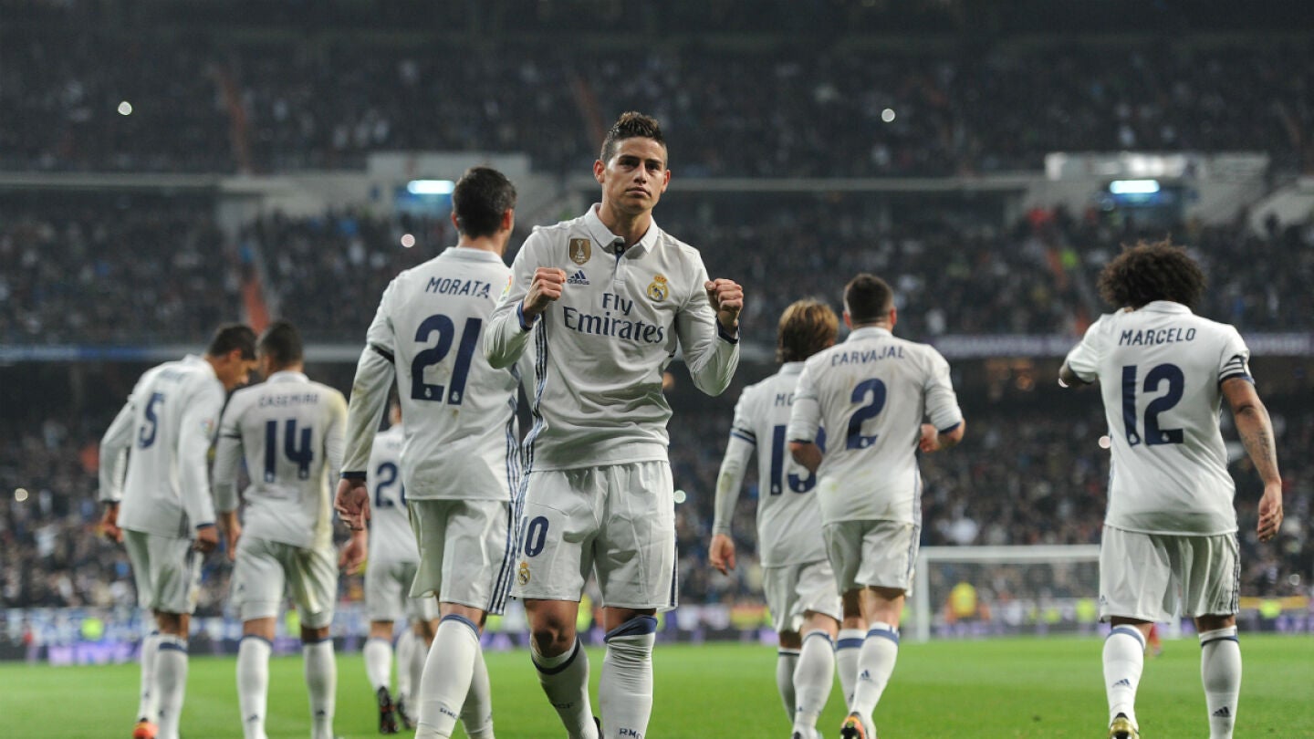 El Real Madrid celebra un gol