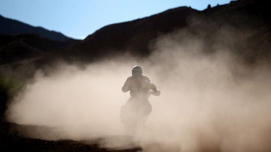 Barreda, en una etapa del Dakar