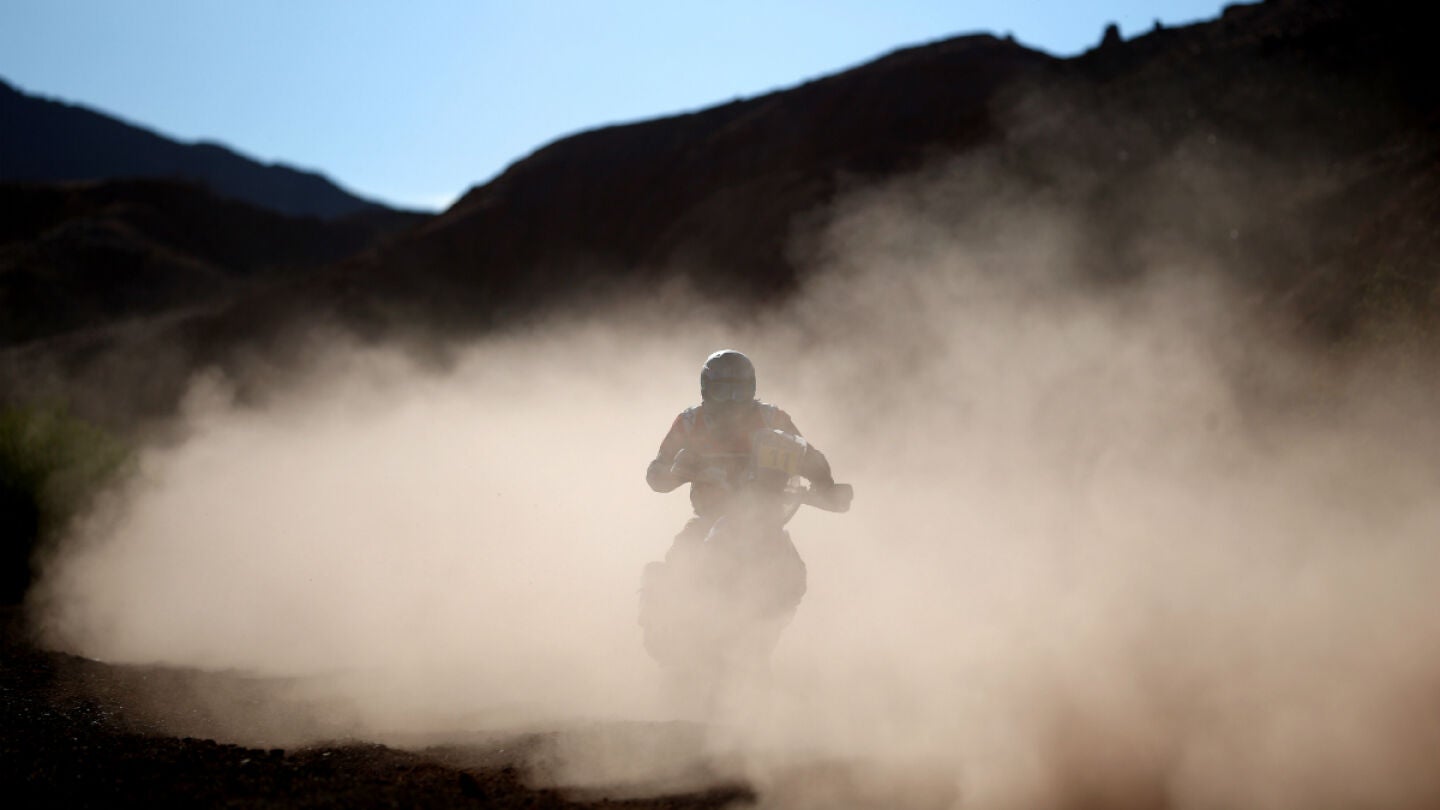 Barreda, en una etapa del Dakar