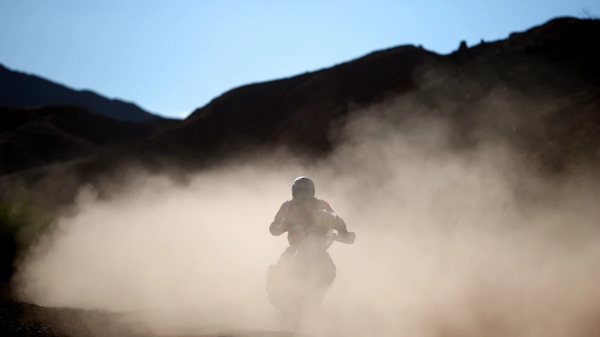 Barreda, en una etapa del Dakar