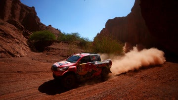 Nasser Al-Attiyah, en la tercera etapa del Dakar