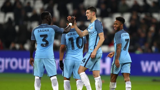 El Manchester City celebrando uno de los goles El Manchester City celebrando uno de los goles